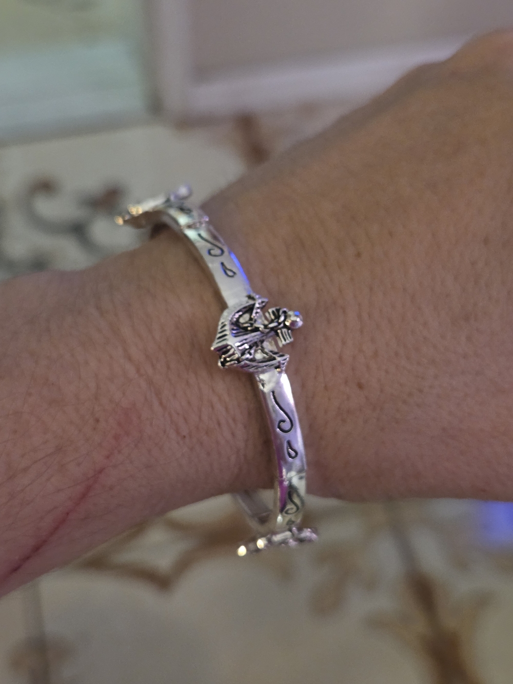 Silver Tone Nautical Sailboat Stretch Bracelet – Coastal Beach Jewelry